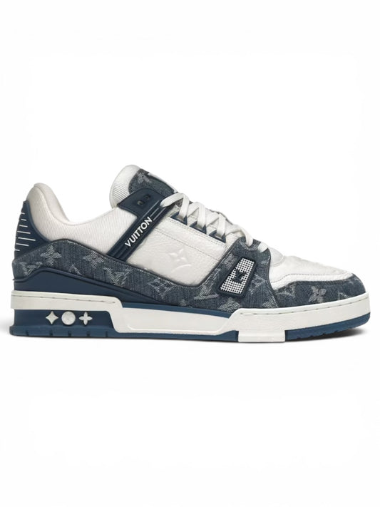 Louis Vuitton LV Monogram Denim Sports Shoe White Blue