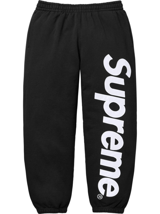Supreme Satin Applique Sweatpants Black