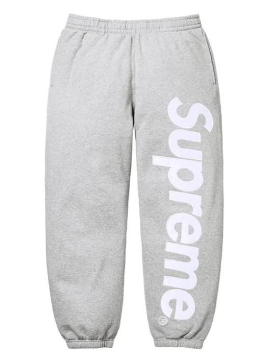 Supreme Satin Applique Sweatpants Gray