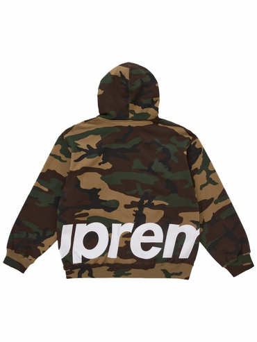 Supreme Big Logo Zip Up Hooded Sweatshirt Camouflage