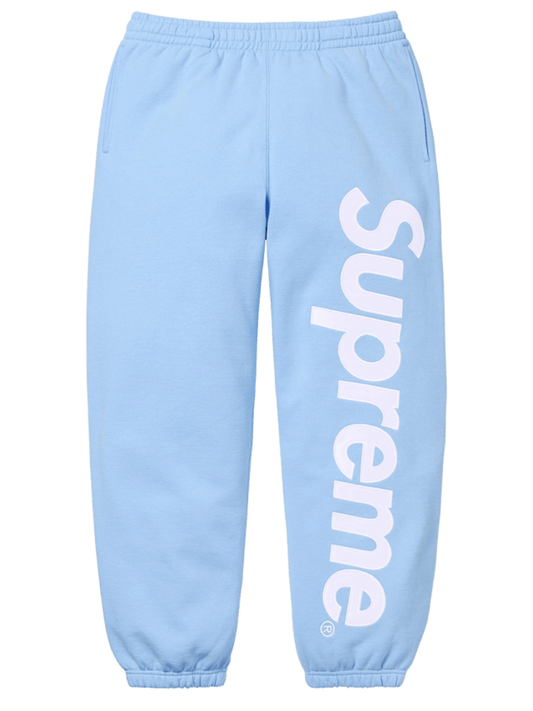 Supreme Satin Applique Sweatpants Light Blue