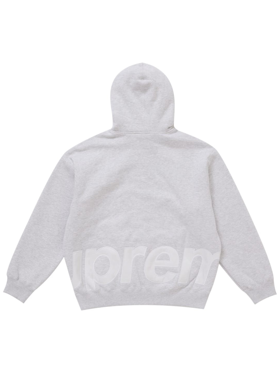 Supreme Big Logo Zip Up Hooded Sweatshirt Gray