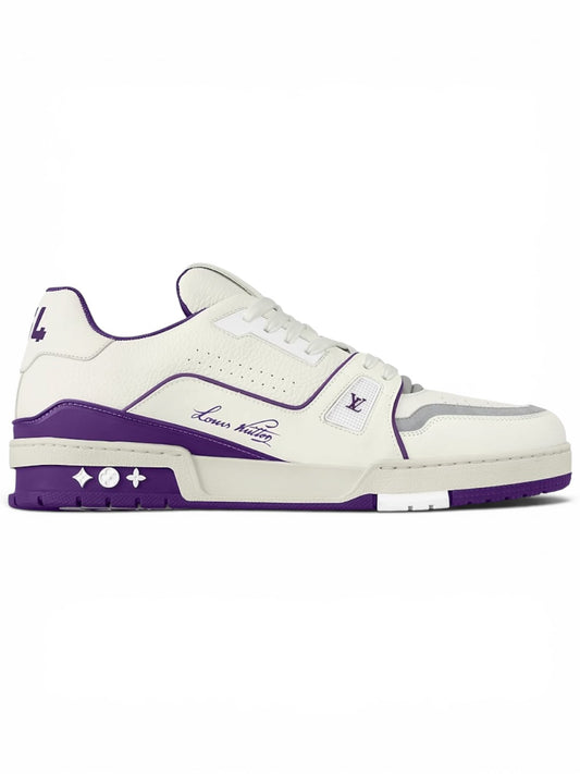 Louis Vuitton LV Sneakers White Purple Lettering