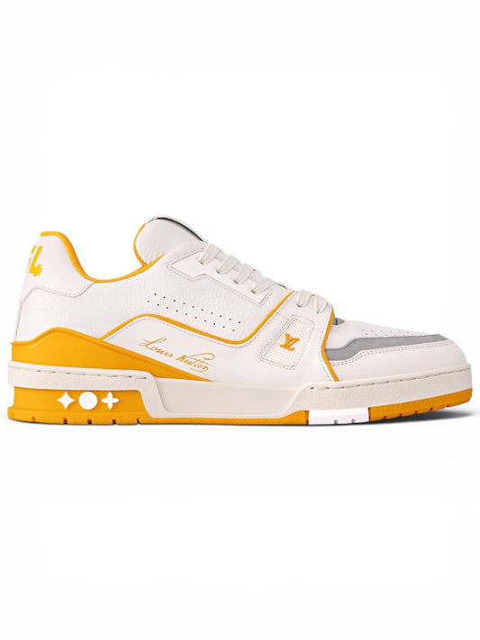 Louis Vuitton LV Sneakers White Yellow Lettering