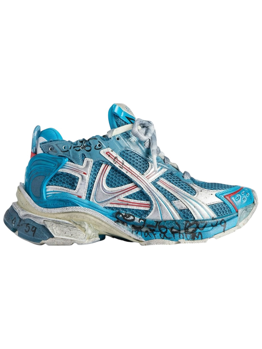 Balenciaga Runner Blue Silver White Red