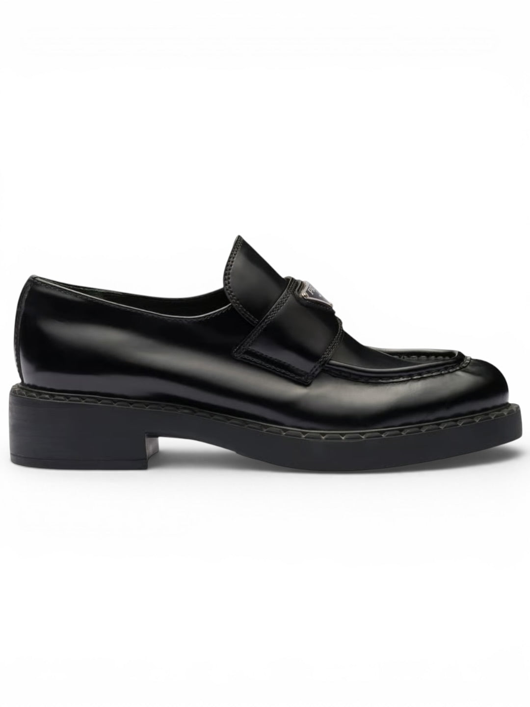 Prada 35mm Loafer Black Brushed Leather