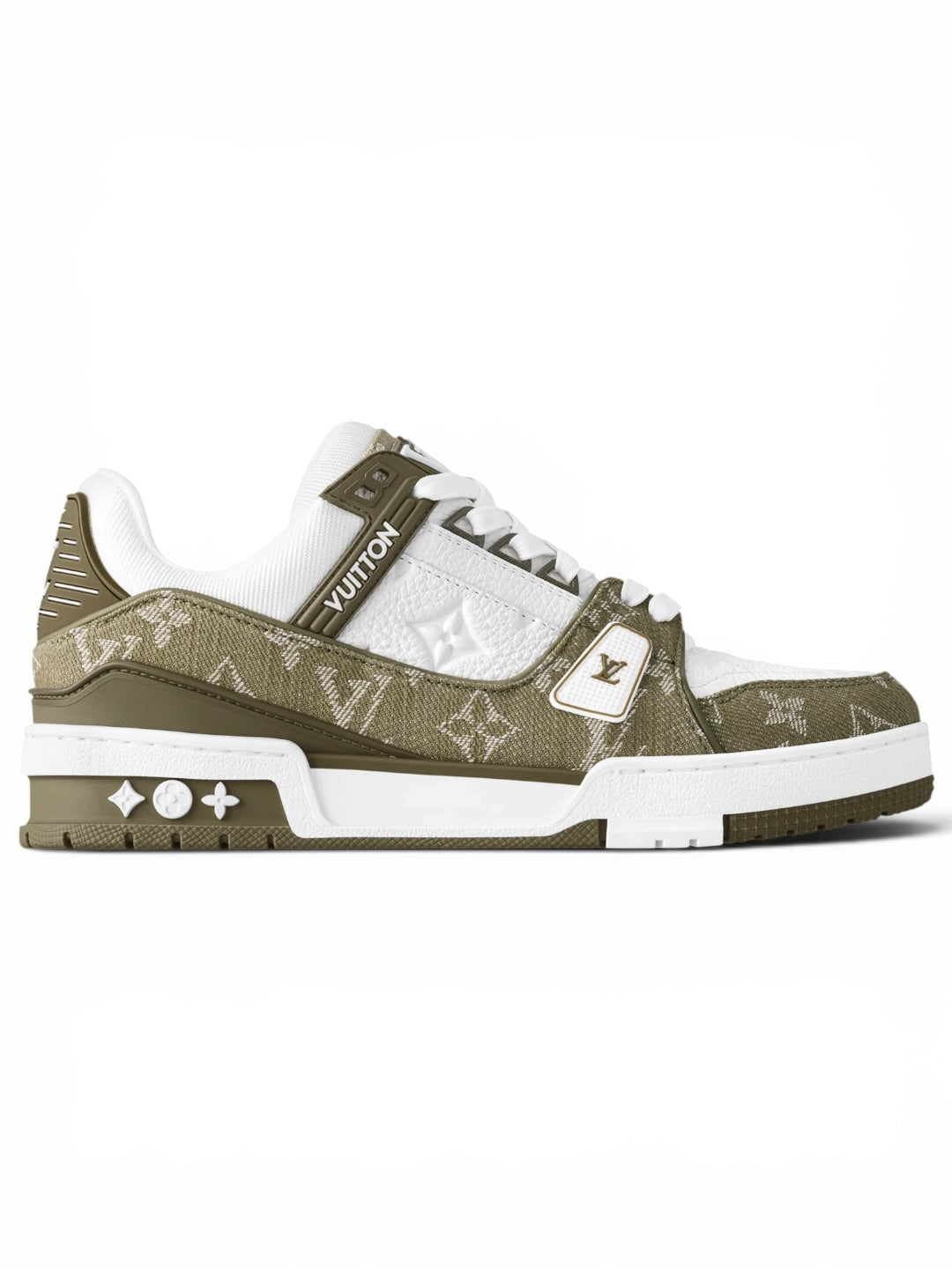 Louis Vuitton Sneakers Khaki Monogram Denim White