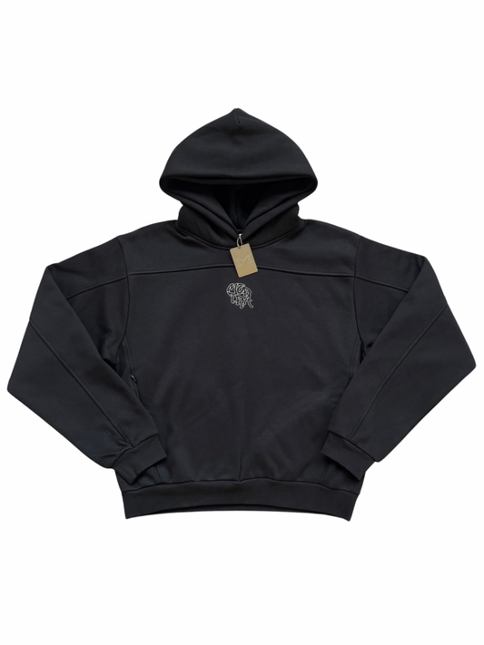 Mertra Double Hooded Hoodie Black