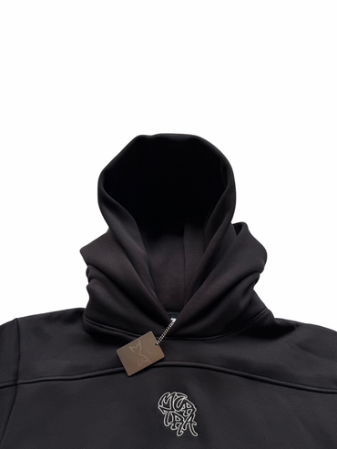 Mertra Double Hooded Hoodie Black