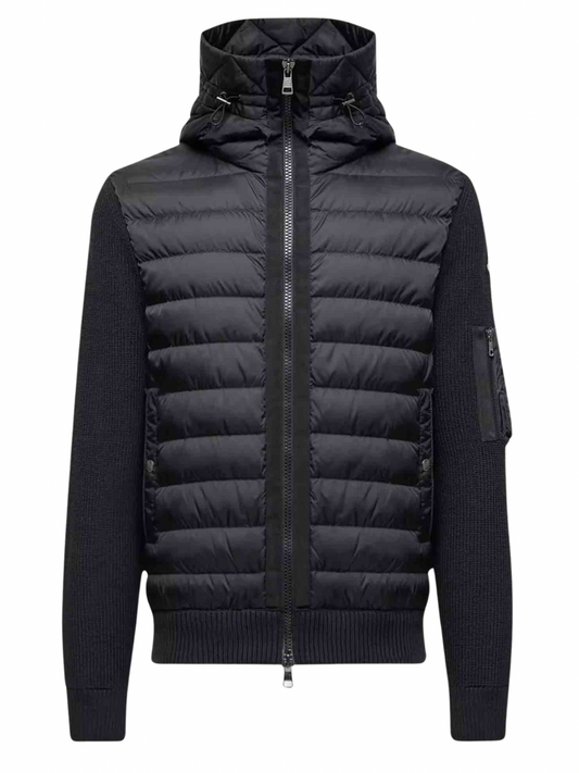 Moncler Padded Wool Cardigan Black