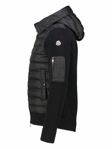 Moncler Padded Wool Cardigan Black