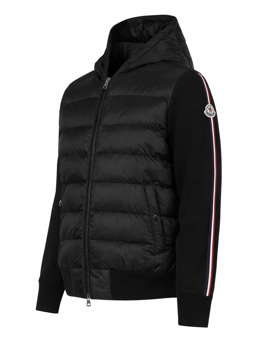 Moncler Padded Wool Zip-Up Hoodie Black