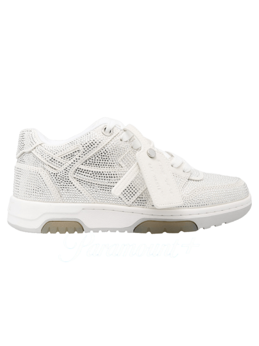 OFF-WHITE Out Of Office OOO Low Tops White Strass