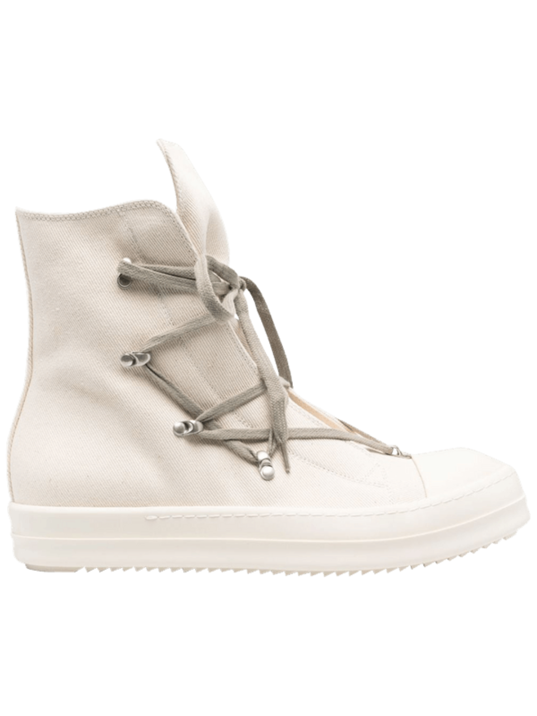 Rick Owens DRKSHDW Strobe Cotton Denim Hexa High Natural Milk