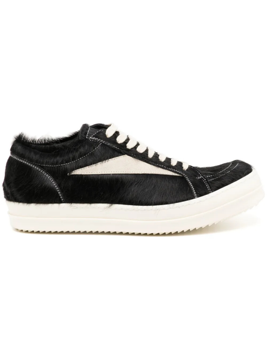 Rick Owens Vintage Calf Hair Low Top Black Milk