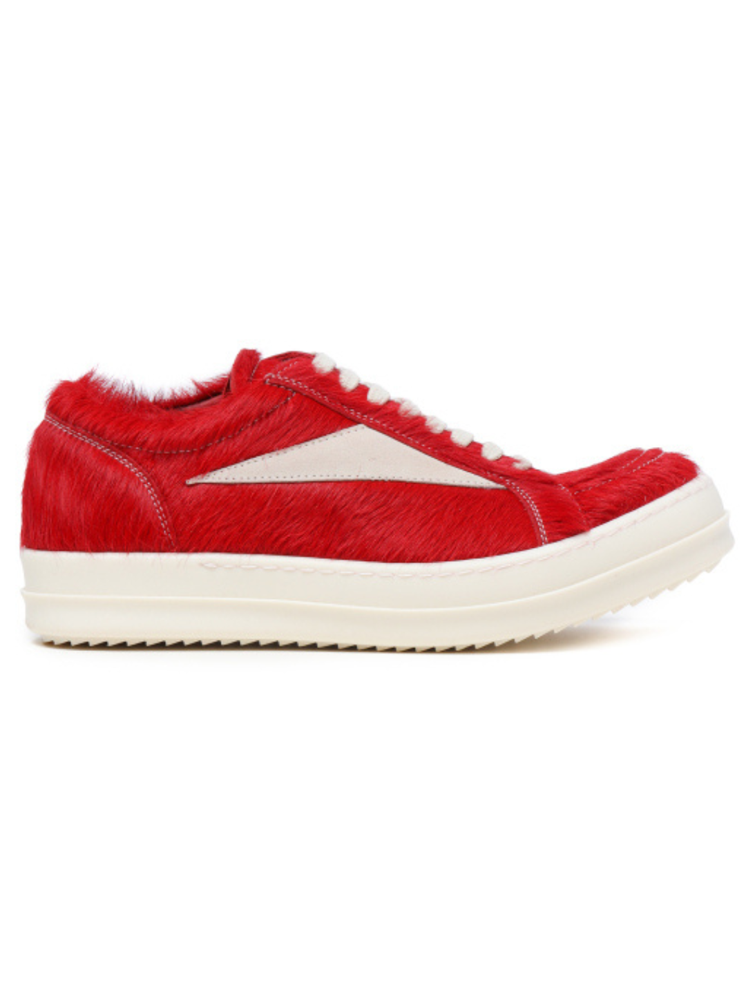 Rick Owens Vintage Calf Hair Low Top Red