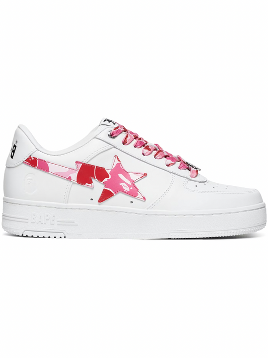A Bathing Ape BAPE Sta Low Bapesta White Abc Camo Pink