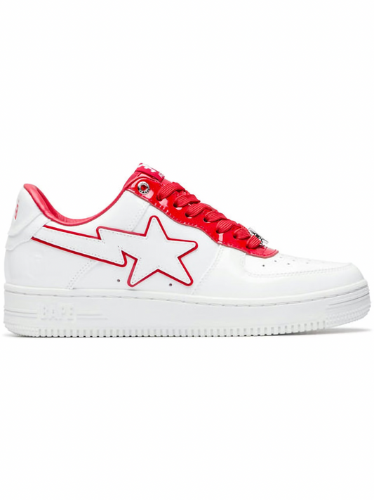 A Bathing Ape BAPE Sta Low
Patent Leather White Red