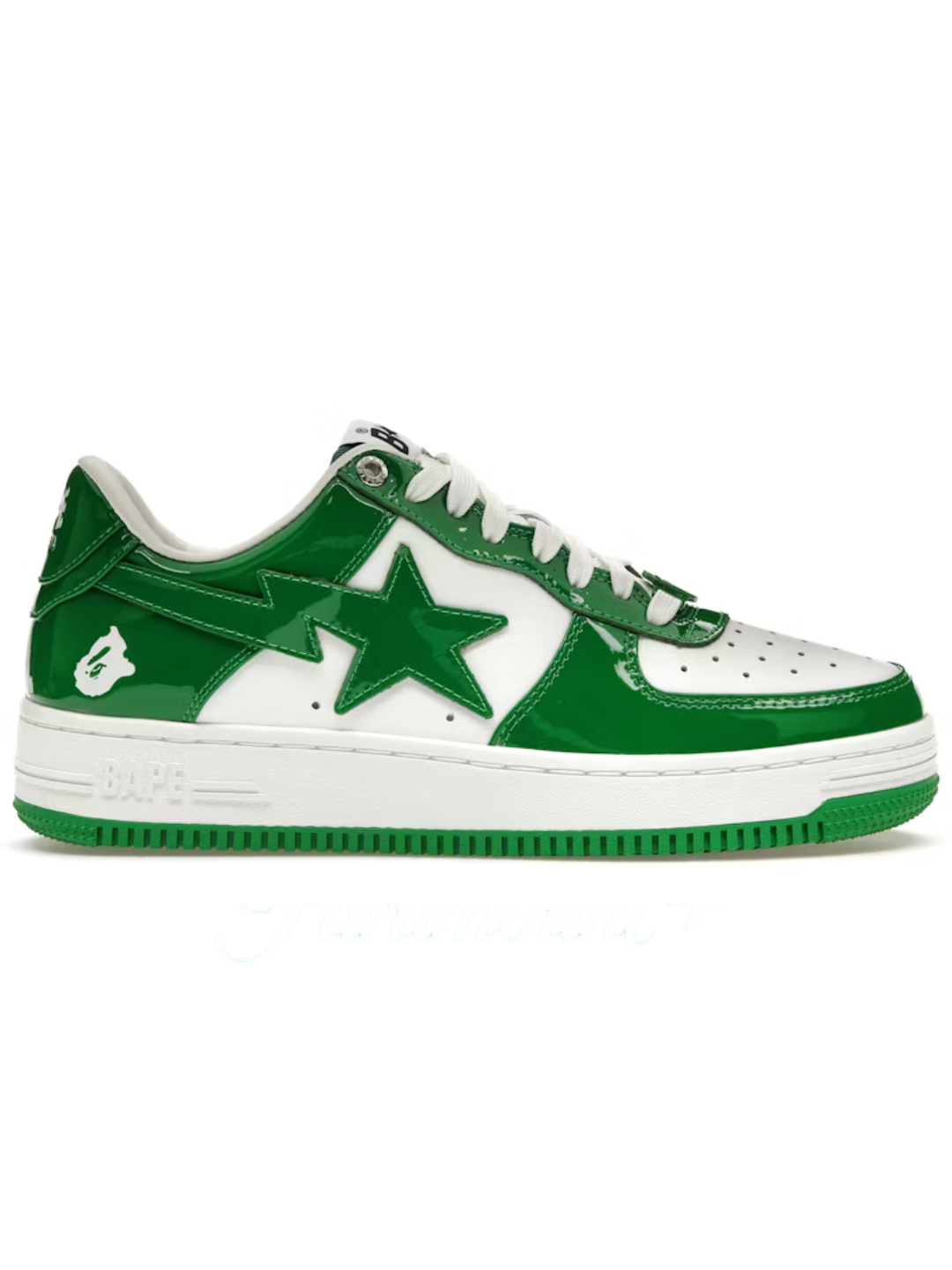 A Bathing Ape BAPE Sta Low Patent Leather Green White