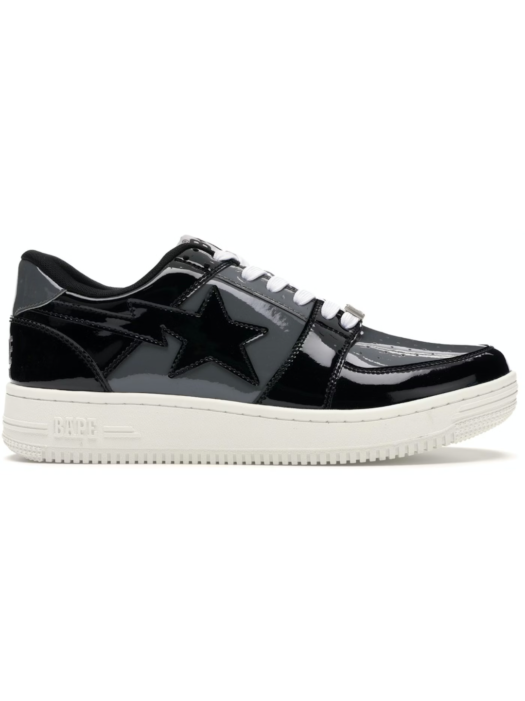 A Bathing Ape Bape Sta Low Patent Grey Black