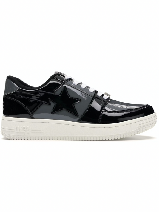 A Bathing Ape Bape Sta Low Patent Grey Black
