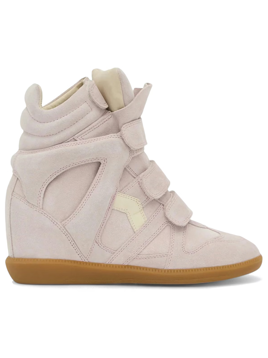 Isabel Marant Bekett Leather Wedge Sneakers Pale Pink