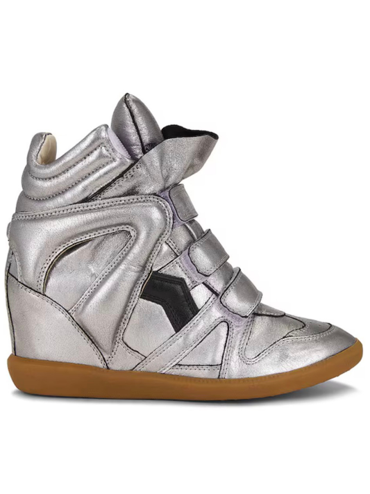 Isabel Marant Bekett Metallic Leather Upper With Rubber Gum Sole