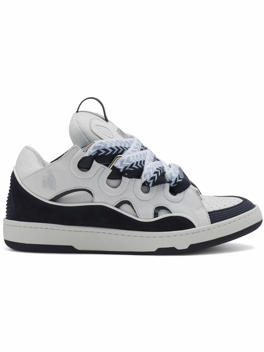 Lanvin Leather Curb White Navy Blue