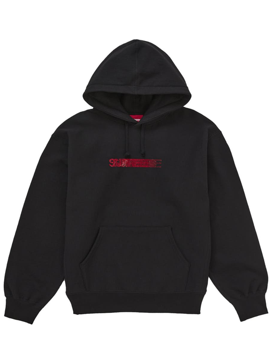 Supreme Swarovski Motion Logo Hooded Sweatshirt Black