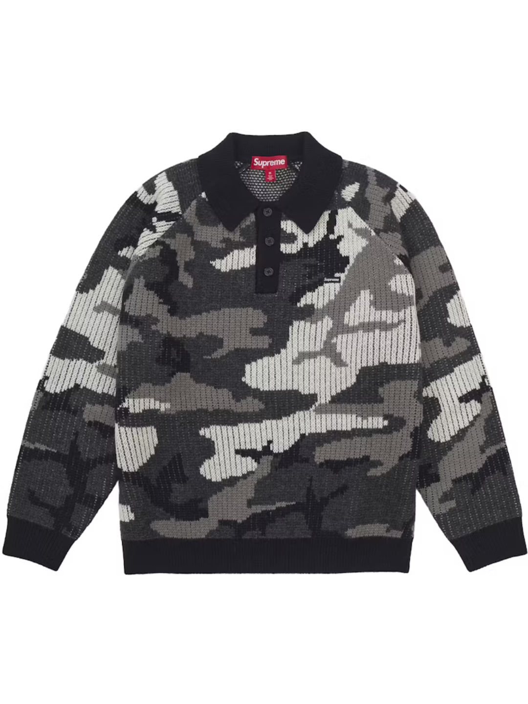 Supreme Small Box Polo Sweater Snow Camo