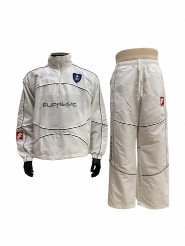 Supreme Reflective Piping Tracksuit White