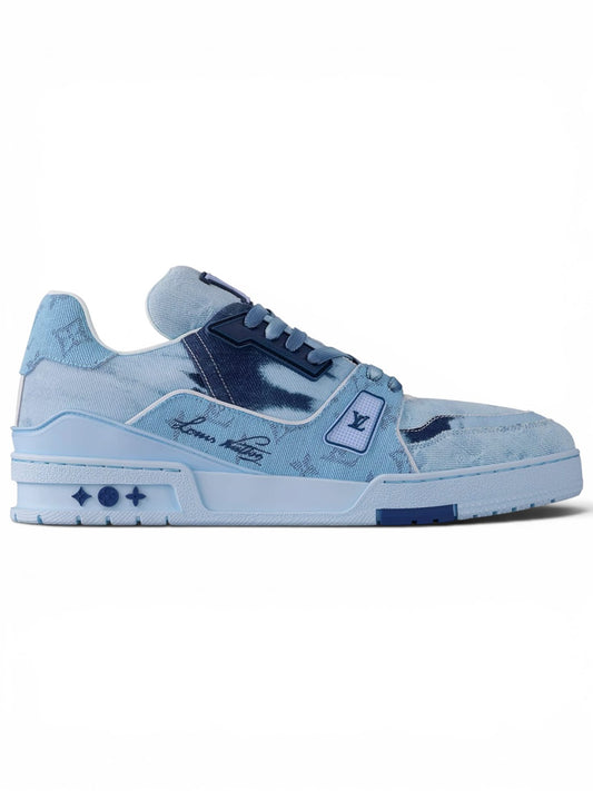 Louis Vuitton LV Denim Sneakers With Bleached Monogram Blue