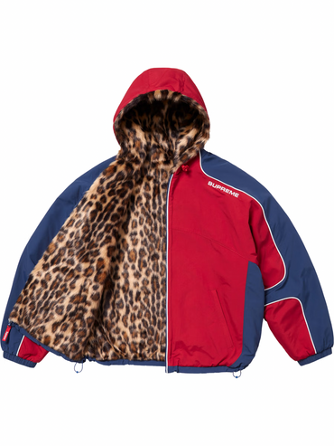Supreme Faux Fur Reversible Hooded Track Jacket Red