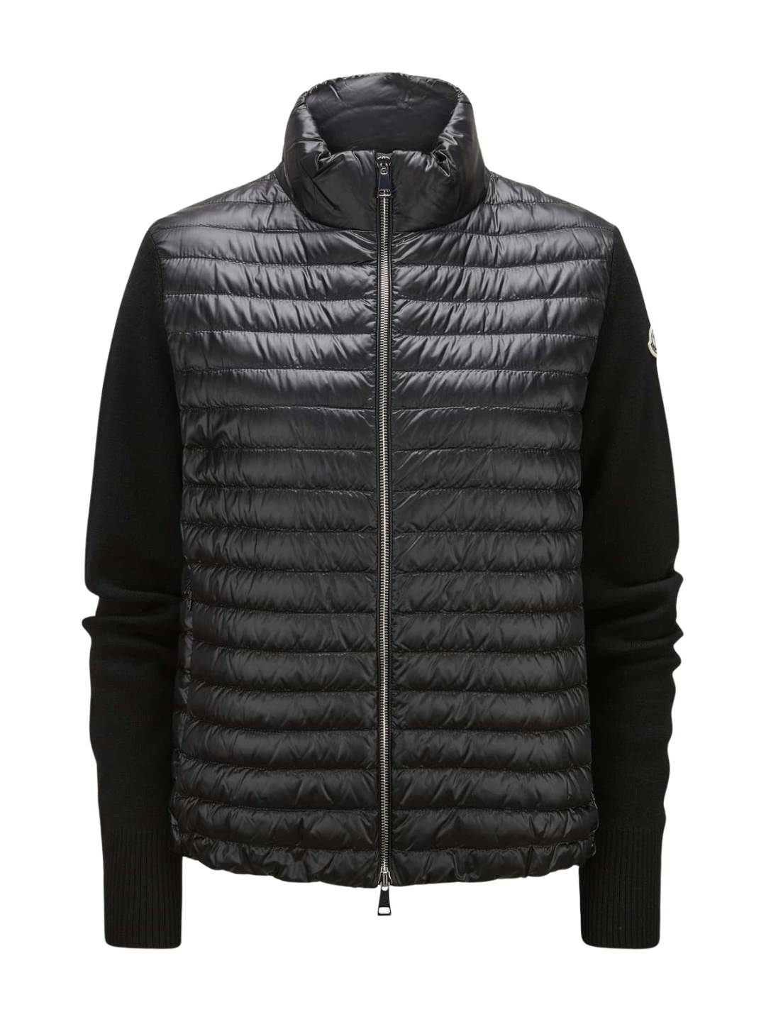 Moncler Knit-Sleeve Puffer Cardigan Black