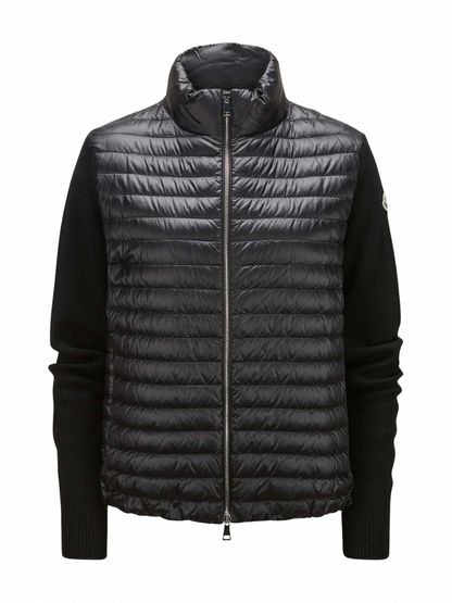 Moncler Knit-Sleeve Puffer Cardigan Black