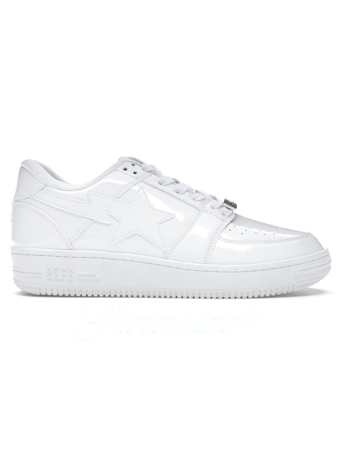 A Bathing Ape BAPE Sta Low Triple White Patent