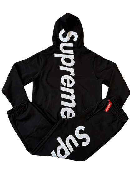 Supreme Satin Applique Tracksuit Black