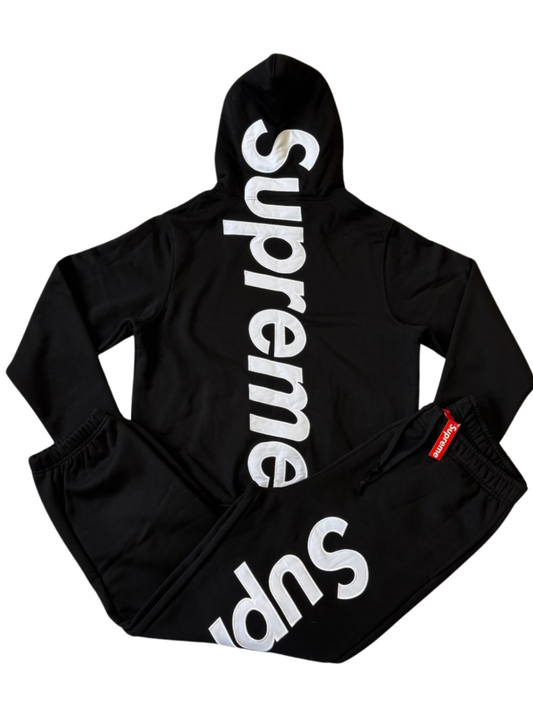 Supreme Satin Applique Tracksuit Black
