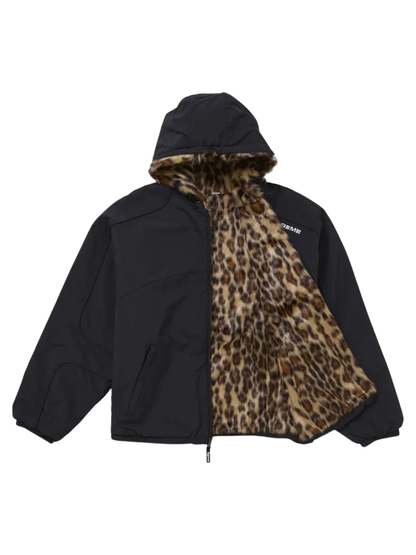 Supreme Faux Fur Reversible Hooded Track Jacket Black