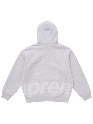 Supreme Big Logo Zip Up Hooded Sweatshirt Gray