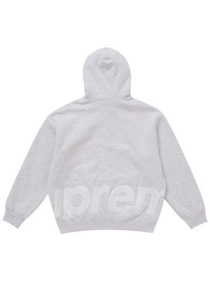 Supreme Big Logo Zip Up Hooded Sweatshirt Gray