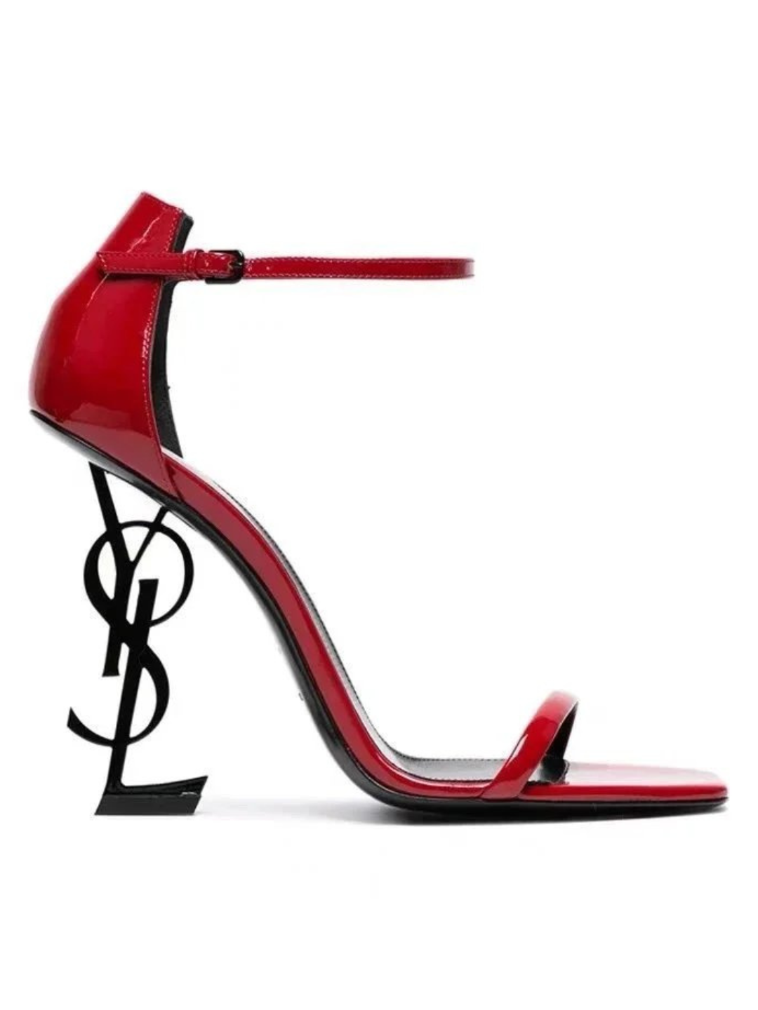 Yves Saint Laurent Opyum Red Sandals Black Heel