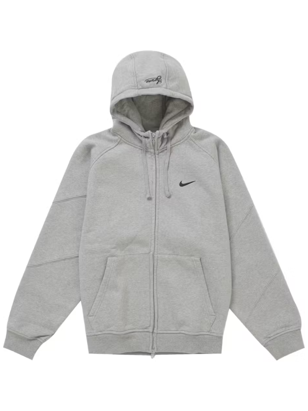 Supreme Nike Zip Up Hooded Sweatshirt Heather Gray