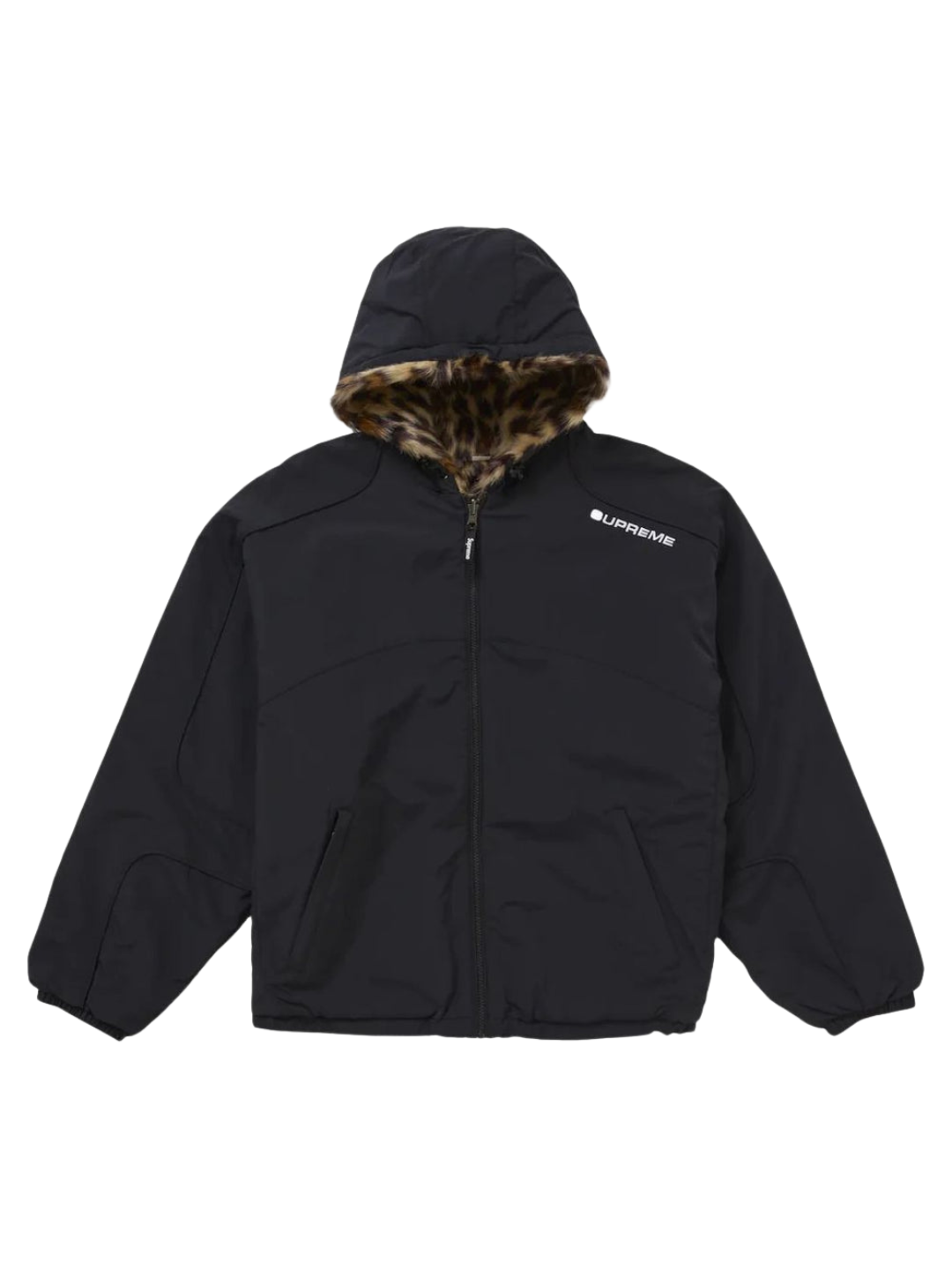 Supreme Faux Fur Reversible Hooded Track Jacket Black