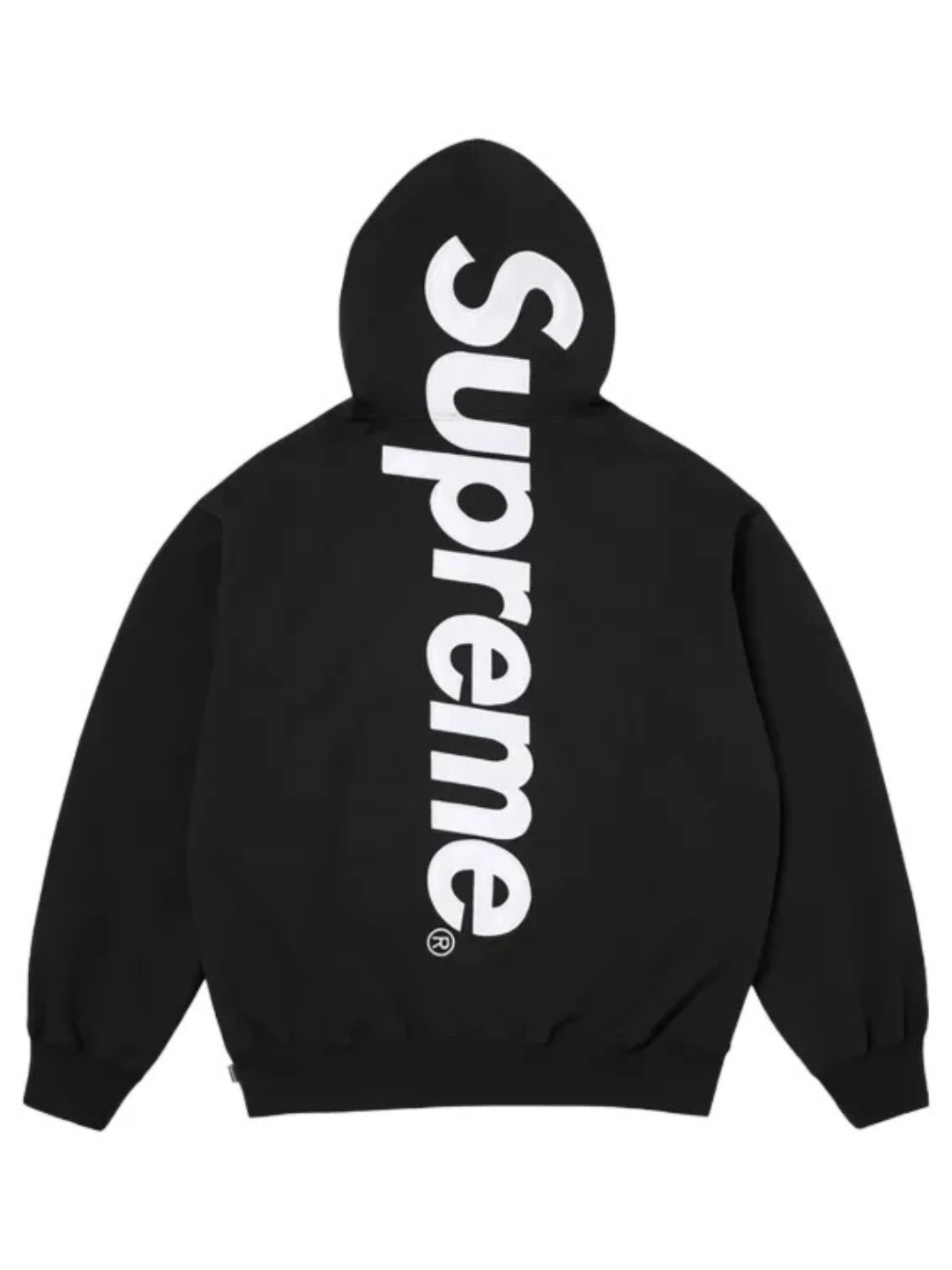 Supreme Satin Applique Hooded Sweatshirt Black