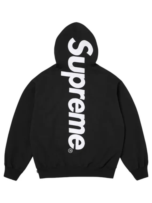 Supreme Satin Applique Hooded Sweatshirt Black