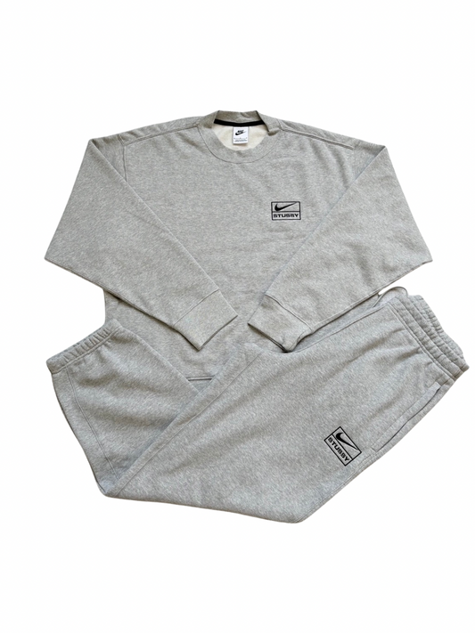 Nike x Stussy Crewneck Tracksuit Gray