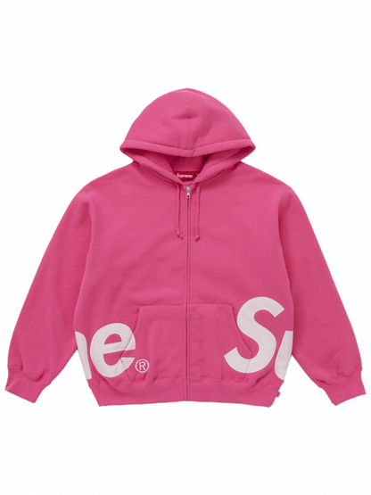 Supreme Big Logo Zip Up Hooded Sweatshirt Pink