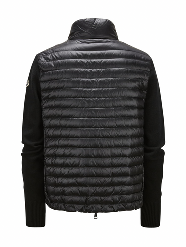 Moncler Knit-Sleeve Puffer Cardigan Black