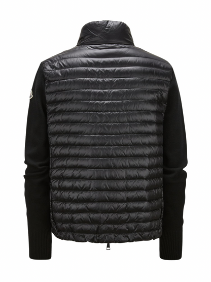 Moncler Knit-Sleeve Puffer Cardigan Black